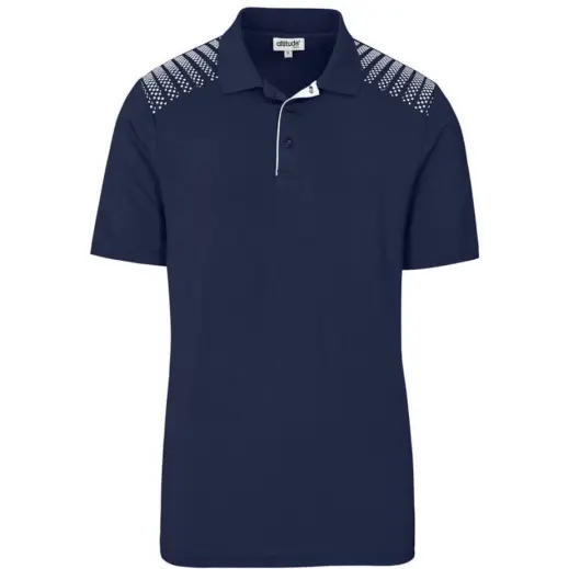Mens Aerogrid Golf Shirt Navy Front